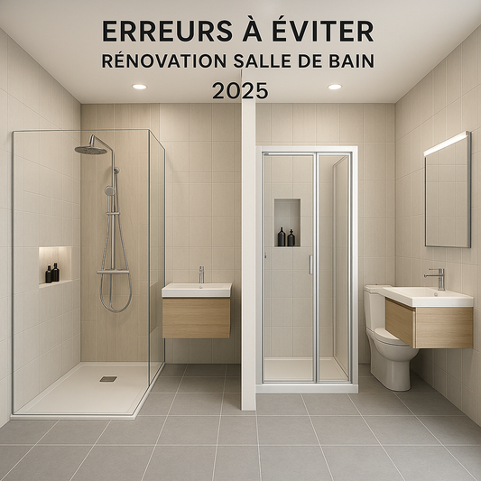 Erreurs à éviter en rénovation de salle de bain – douche italienne et cabine comparées.